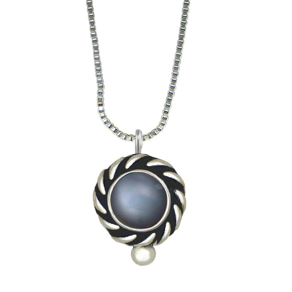Sterling Silver Little Grey Moonstone Pendant Necklace